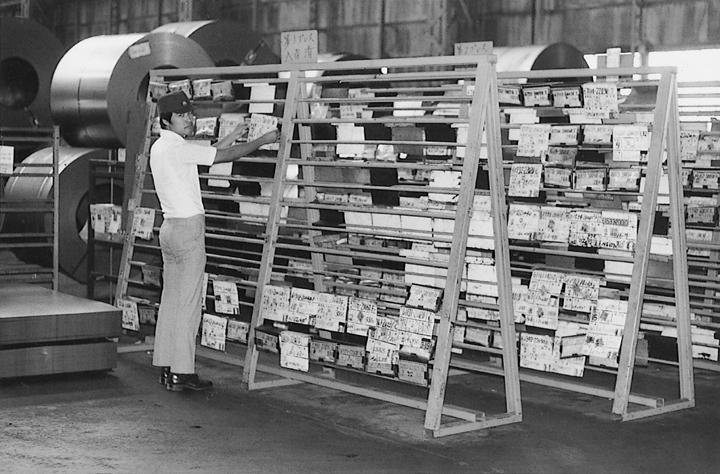 A Kanban Board to visualize WIP at a Toyota production plant (source)